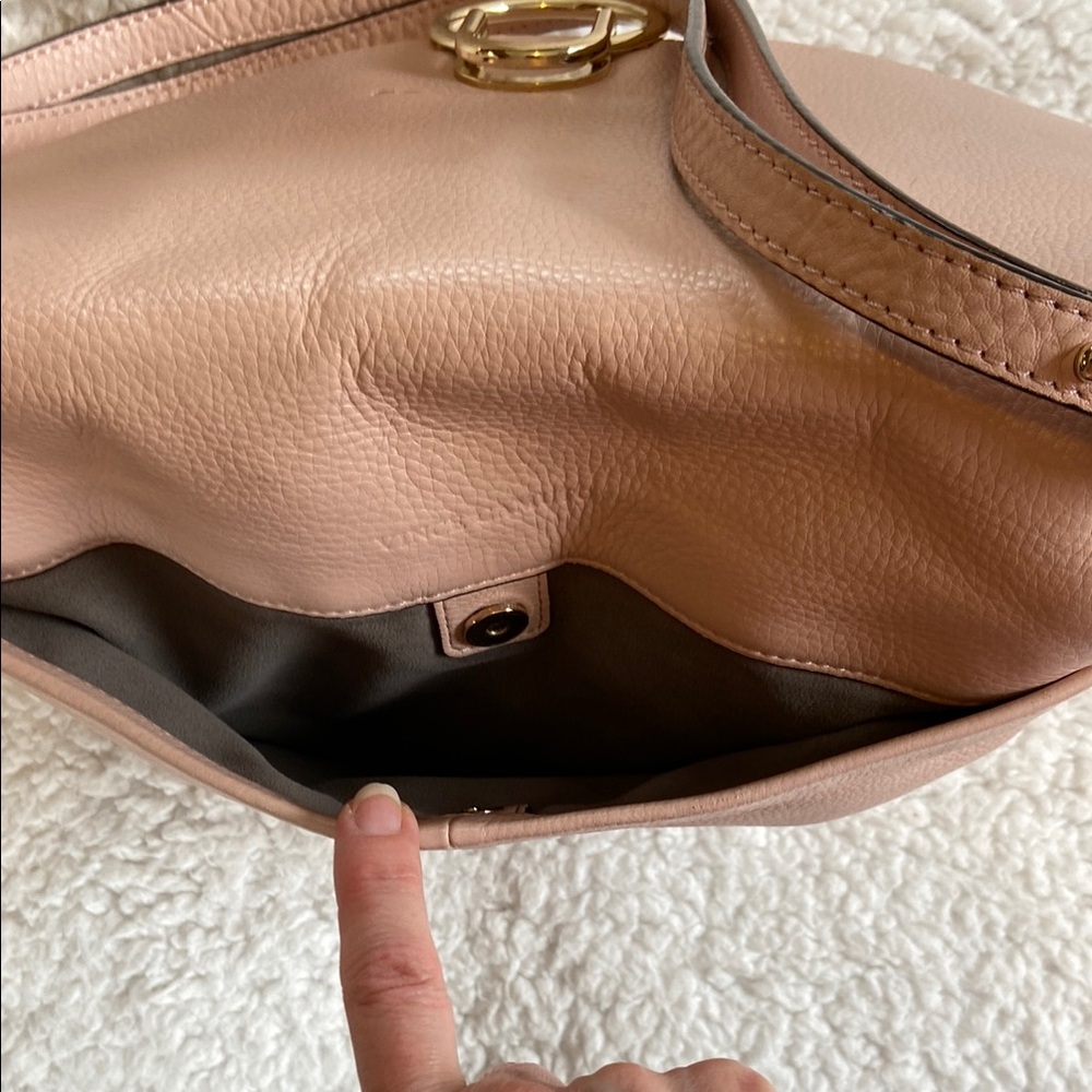 Vince Camuto Cameo Rose Leather Shoulder Bag with Gold Hardware - Picture 5 of 14